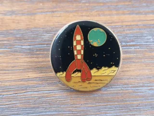 Pins Tintin Fusée On A Marche Sur La Lune Signé Corner