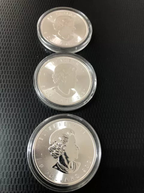 Maple Leaf 2021  Queen Silber 1oz  Anlagemünze Silber AG  3 Stück