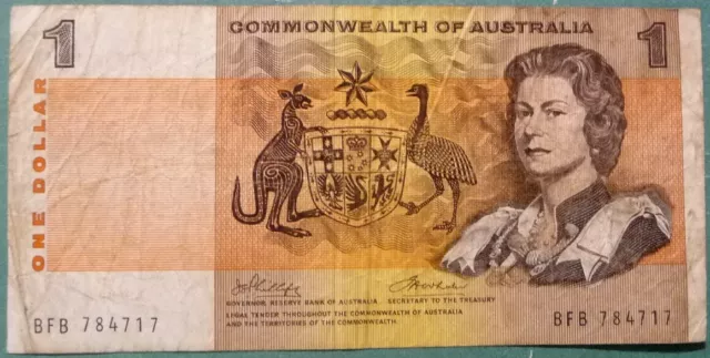 COMMONWEALTH OF AUSTRALIA 1  DOLLAR  FROM 1972, P37 d, PHILLIPS - WHEELER , QEII