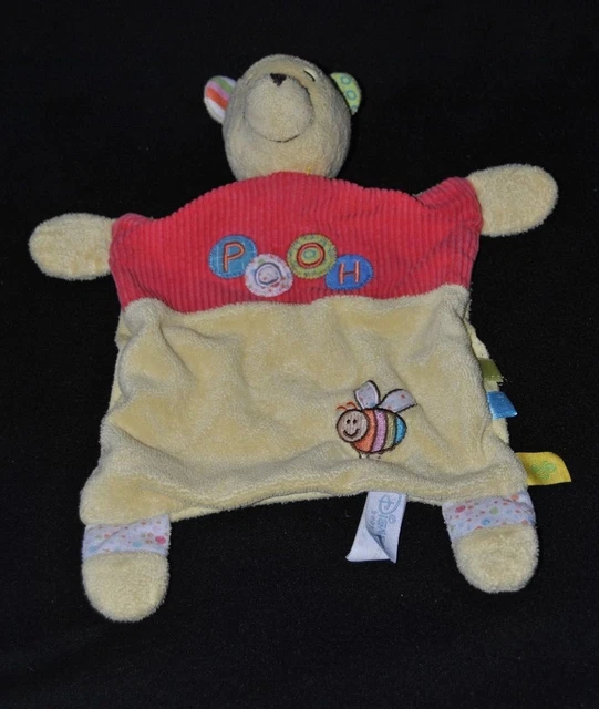 Peluche doudou winnie plat DISNEY BABY NICOTOY abeille jaune rouge TBE