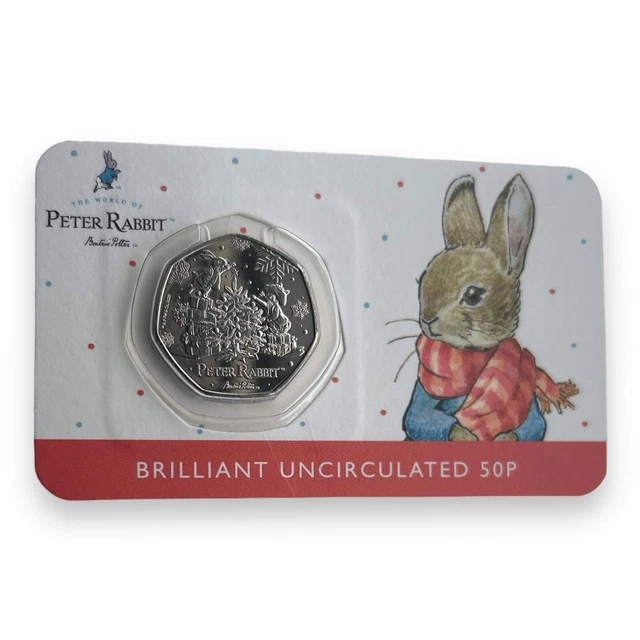 PETER RABBIT AT Christmas 2023 50p BU Coin £17.99 PicClick UK