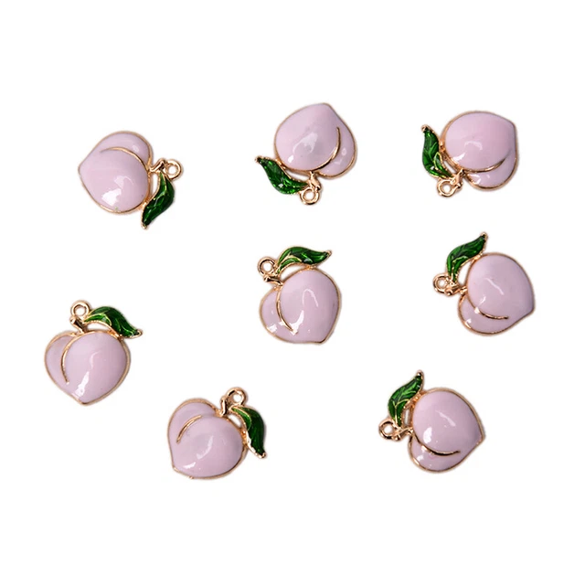 10PCS Fruit Peach Enamel Alloy Charms Pendant DIY Craft Jewelry Findings G Z8 Sb