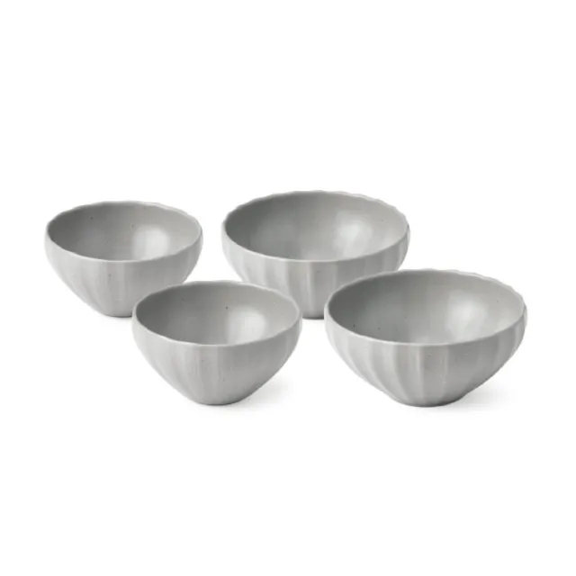 KwangJuYo Seashell Series Gray Rice & Soup Bowl 4p Set Ceramic Korean Food