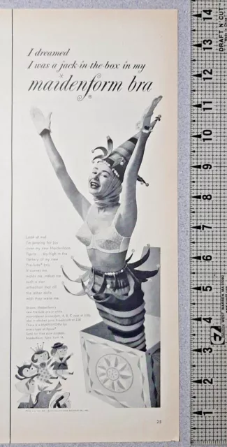 1954 Maidenform Vintage Print Ad Bras Undergarments Jack In The Box Dream Pretty