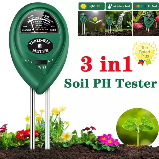 Garden Plant Testing 3 in 1 Soil PH Tester Water Moisture Hygrometer Meter Tool