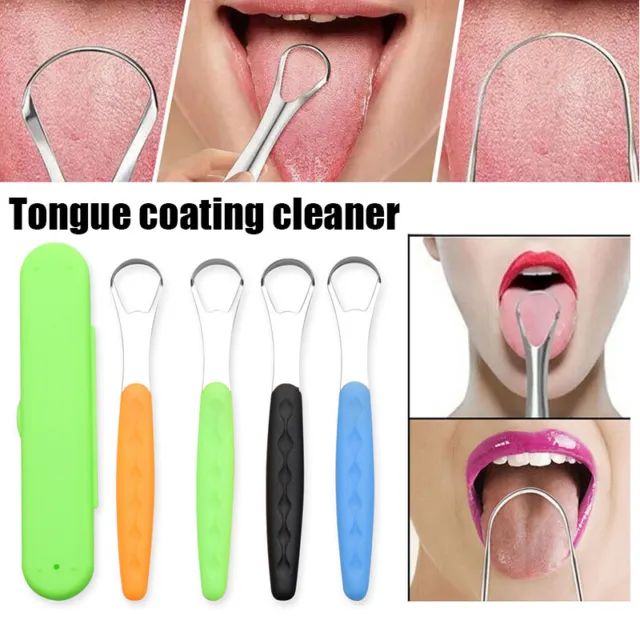 Limpiador de lengua arañazos cuidado bucal herramienta de limpieza higiene oral antideslizantes @ 😀