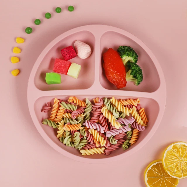 Plato de alimentación infantil, diseño compartido, vajilla, 3 rejillas, plato de alimentación para bebé,