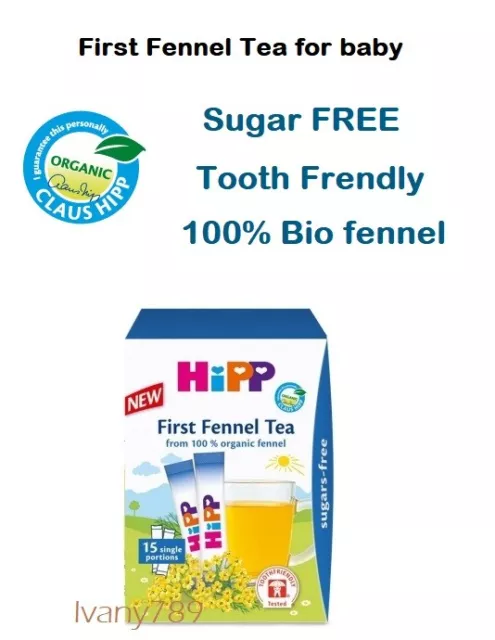 Hipp Baby 100% organic Fennel Tea x15 Healthy drink for babies,Sugar - FREE