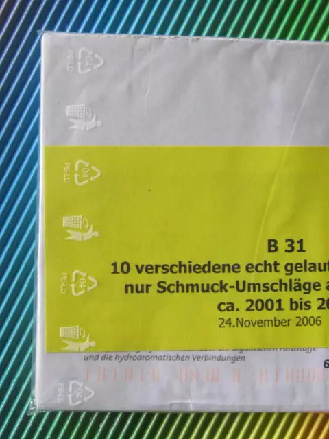 10 versch. Schmuckumschläge als Ganzsachen, echt gelaufen 2001-2006, B31, Bund