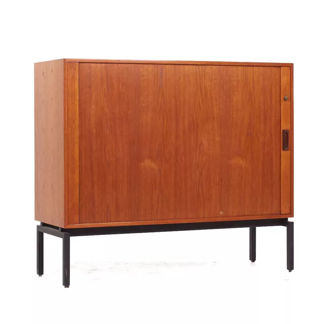 Mid Century Danish Teak Tambour Door Credenza