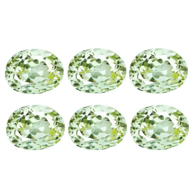 8.79 Ct IF [6 Pcs Lot] Valuable Oval 8.1 x 6.5 MM Green 100% Natural Sillimanite