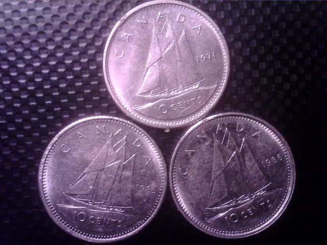 Canada   10 Centavos   1971  1985 1986 Mar28