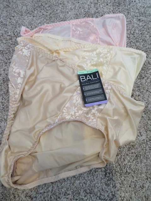 BALI DOUBLE SUPPORT Hi-Cut Pantie 3 Pack Style DFDBH3 Size XL 8 NWT