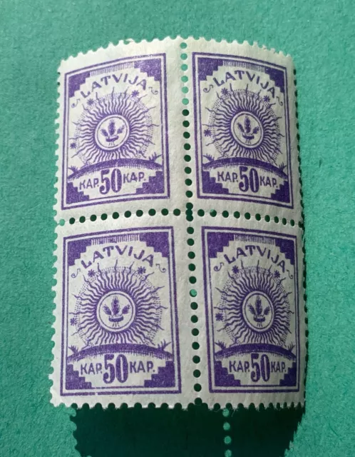 Latvia Latvija  1919 - block of 4 unused stamps - Michel No. 13