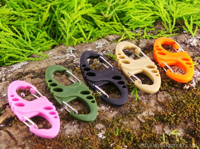 1pcs kit de pêche au mousqueton de survie paracord avec couteau à oeil pointu 