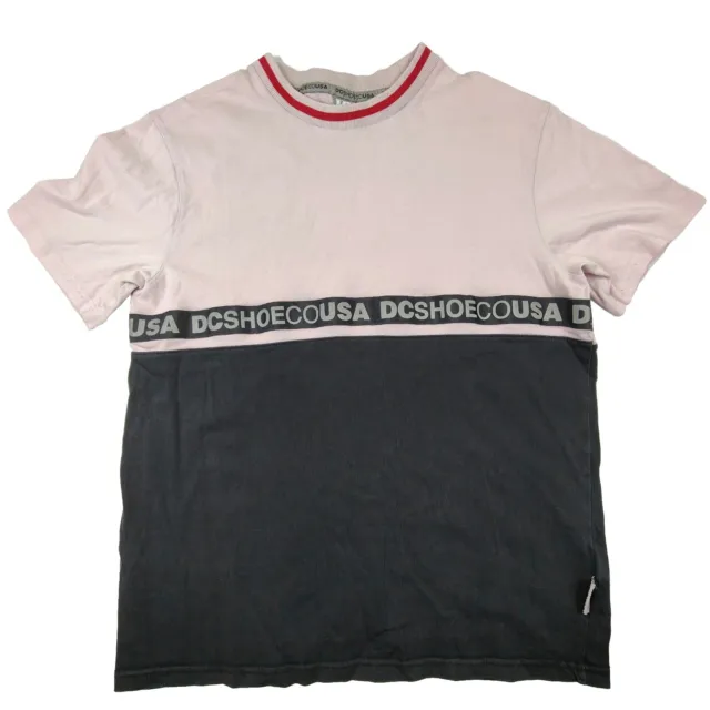 DC Shoe Co Shirt Medium Black Pink Short Sleeve Skateboarding Y2K Logo Graphic