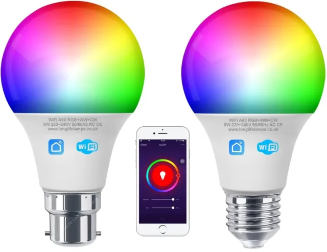 WiFi RGB Smart LED Glühbirne für Apps von iOS Android Amazon Alexa Google Home