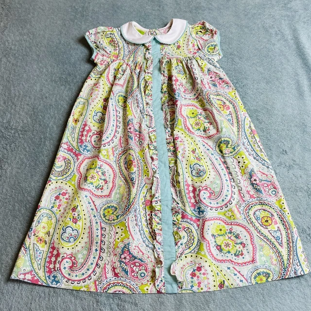 Le Za Me Girl’s Size 8 Paisley Floral Dress Peter Pan Collar