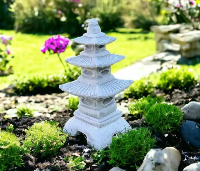 Japanese Lantern Statue Asian Pagoda Light Figure Zen Garden Oriental Decor 19"