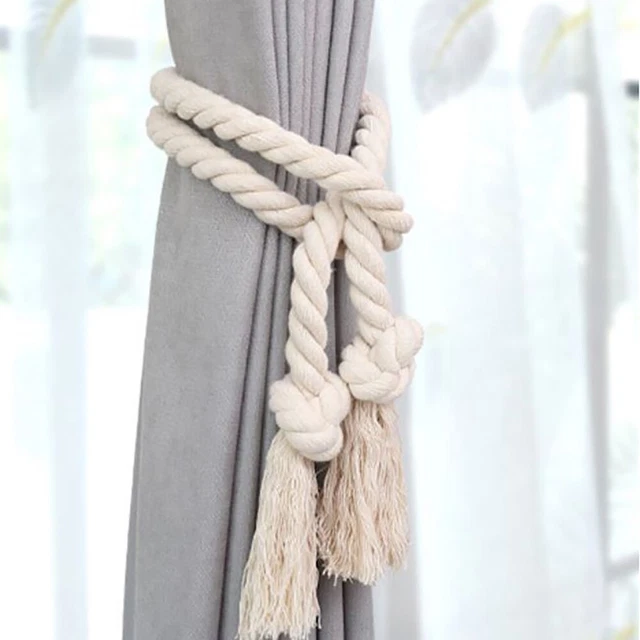 Curtain Tie Backs Braided Satin Rope Curtain & Voile Tiebacks Holdbacks×2