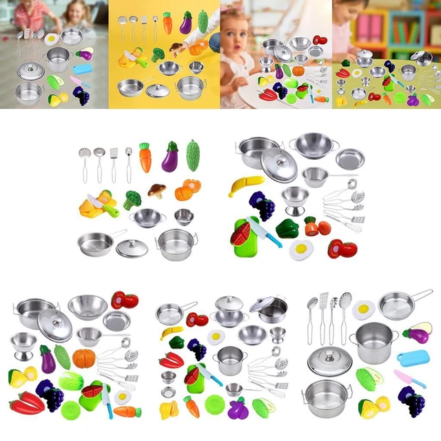 Simulation Pretend Toy Cookware Pot Pan Miniature Utensils Play Preschool Fun