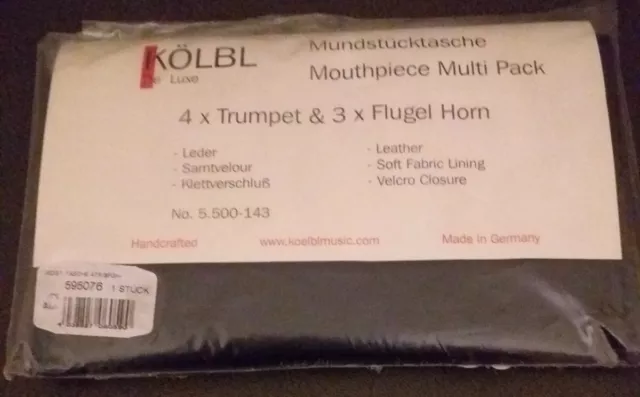 Trumpet/flugel Horn Mouthpiece Pouch.  made in Germany. Takes 7 mouthpieces.