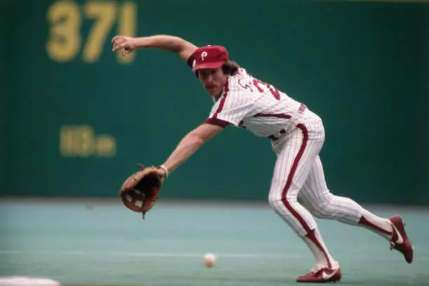 Mike Schmidt Of The Philadelphia Phillies 1980s Old Baseball Photo