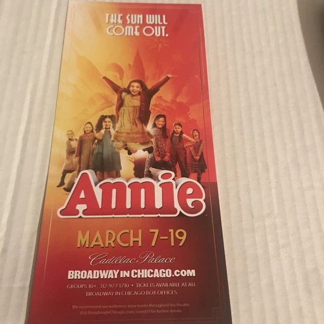 Annie flyer Musical Chicago March 7-19 Charles Strouse Thomas Meehan Orphan Rare
