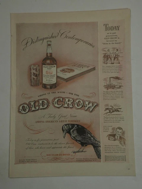 Magazine Ad* - 1943 - Old Crow Whiskey - World War II
