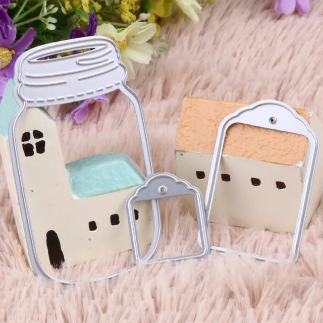 3pcs Cutting Dies Bottle Shape DIY Embossing Stencil Art Crafts for Scrapbooking