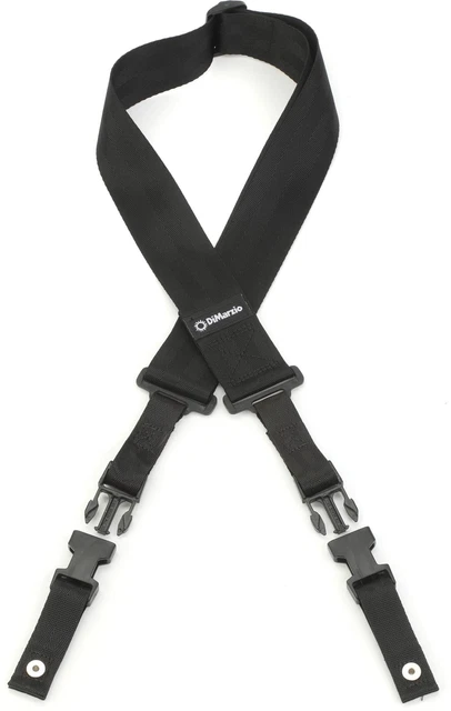 DiMarzio DD2200N 2 inch Nylon ClipLock Guitar Strap - Black (5-pack) Bundle