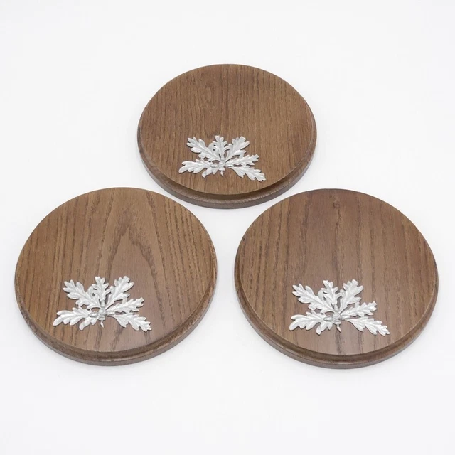 3x Placa de Jabalí Tablero Keiler Redondo Braun Af 17cm 3 Hoja Roble Portada 6 2