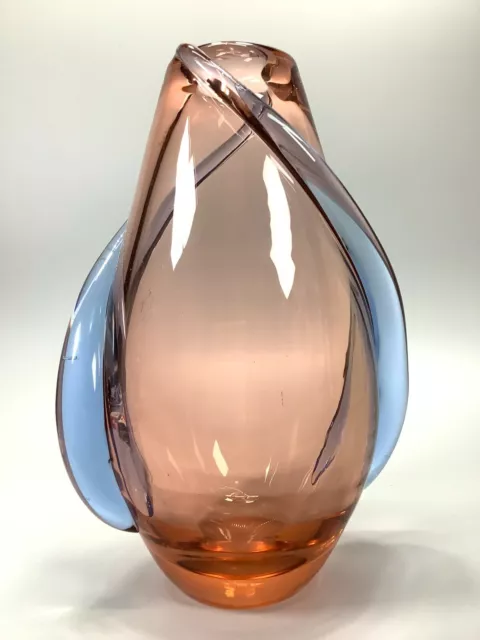 Mid Century Art Glass Twist Propeller Vase Czech