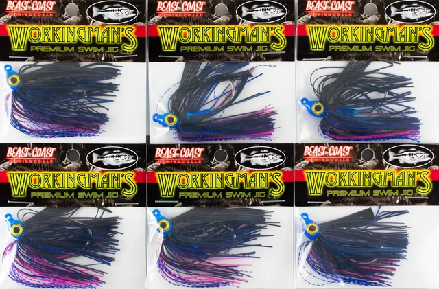 (Lot Of 6) Beast Coast Workingman's Premium Swim Jig 1/4Oz Cajun Crush Bu3157