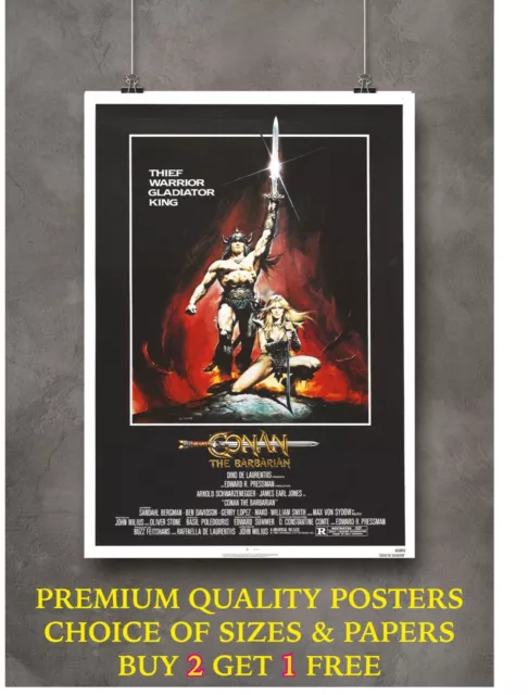 Conan the Barbarian Classic Movie Large Poster Art Print Gift A0 A1 A2 A3 A4