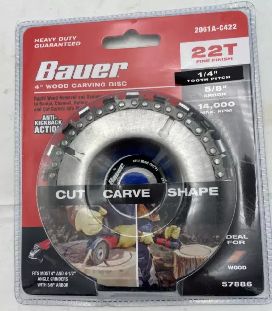 BAUER 4 pulgadas DISCO TALLADO EN MADERA 22T ACABADO FINO 2061A-C422 - TOTALMENTE NUEVO SELLADO