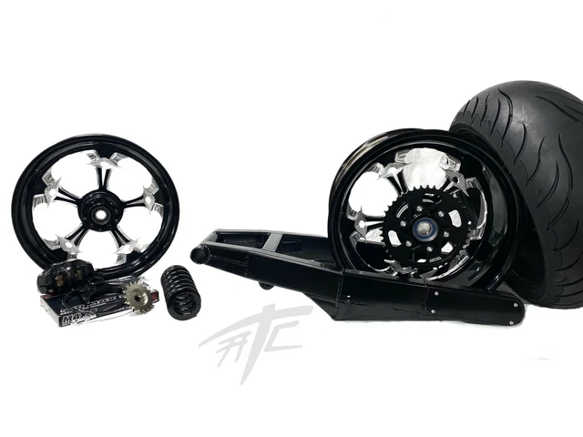 240 Fat Tire Kit Black Contrast Street Fighter Wheels 08-20 Suzuki Gsxr 600 750