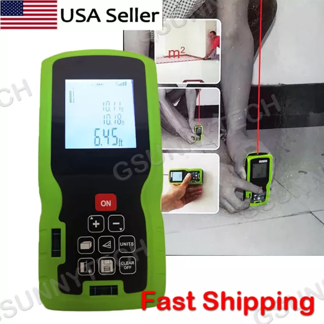 100M Digital LCD Laser Distance Meter Range Finder Measure Diastimeter Level