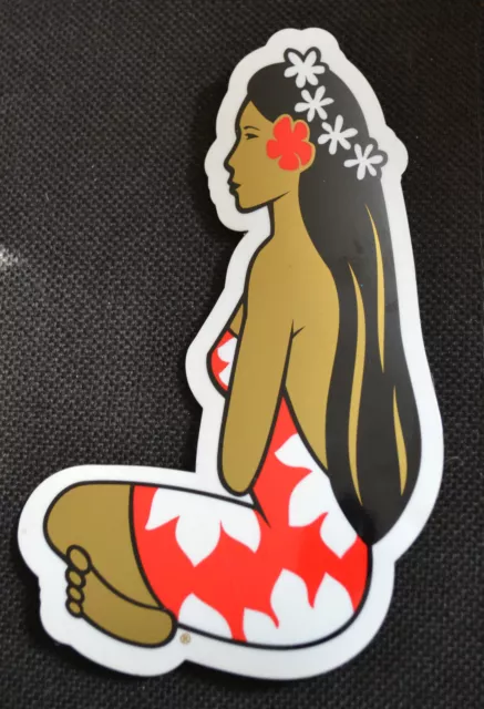 LOT de **** 5 ****  autocollants stickers vahiné tahitienne style Hinano 17 cm