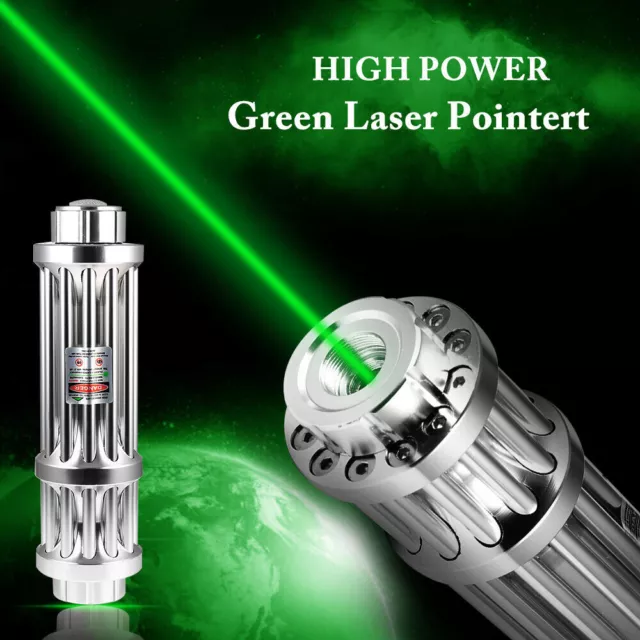 Green Laser Pointer Pen Adjustable Focus Zoom Lazer Torch Handheld Light