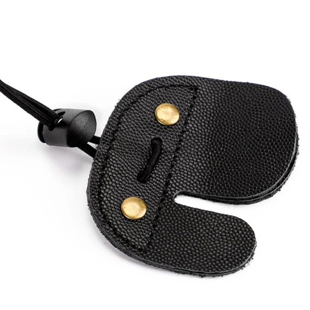 Finger Protector 7*7.5cm Adjustable Recurve Bow Leather Protective Three-layer