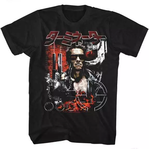 The Terminator Película Collage Japón Skynet Póster de Película Hombres Camiseta