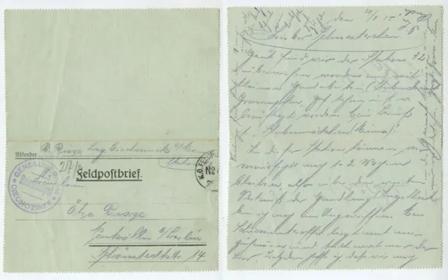 97674 - Feldpostbrief - 25.8.1915 nach Neukölln b. Berlin