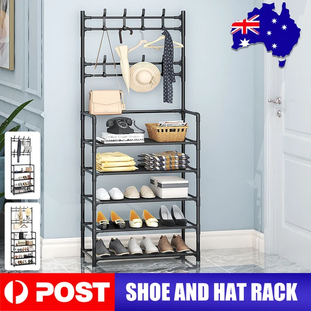 COMBINED HAT SHOE Coat Rack All in One Entryway Shoe Stand Clothes ...