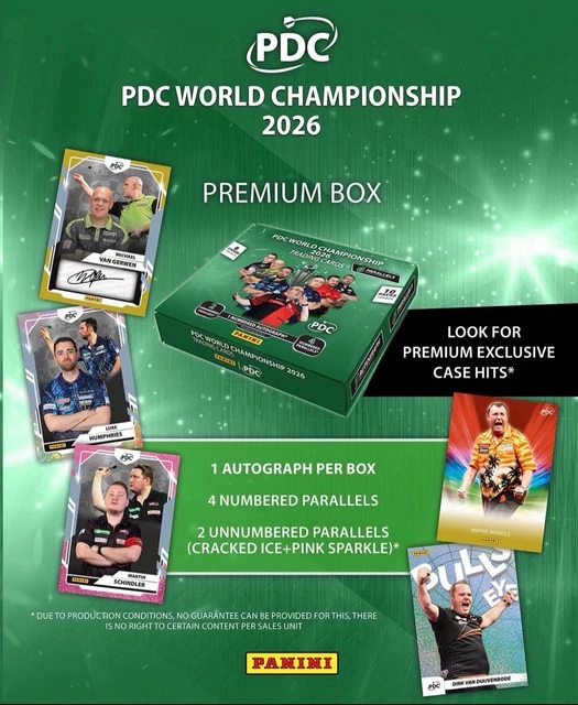 PANINI PDC WORLD Championship 2026 Premium Box Darts Trading Cards ...