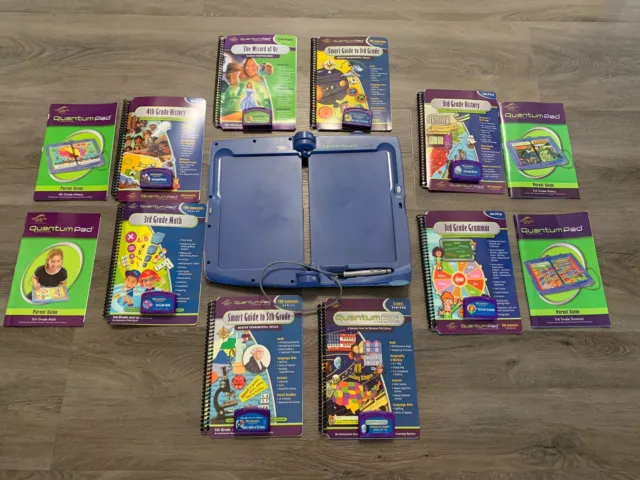 LEAPFROG QUANTUM LEAP Pad Learning System+ Book Cartridge Lot Of 8 3rd-5th  Grade $59.95 - PicClick