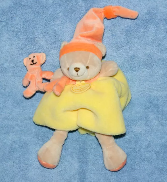 Doudou Et Compagnie Doudou Ours Graffitis Dc2555 Jaune Orange Etat Neuf