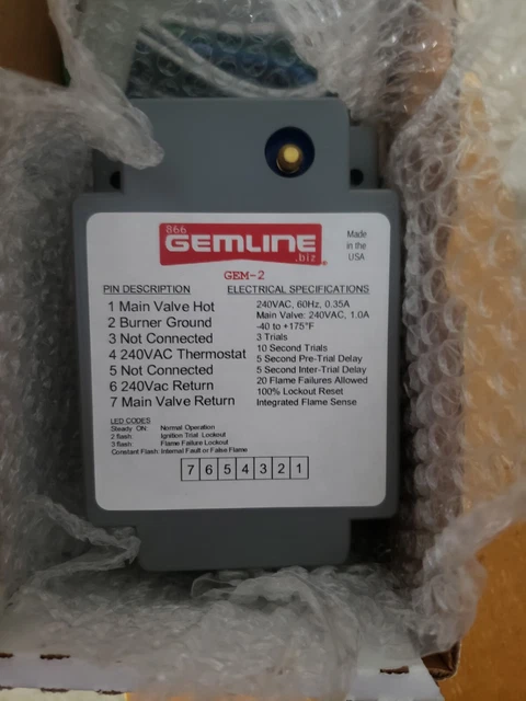 Gemline GEM-2 (CDS-2 EPIS-220V RAM-2) Commercial Pilot Light (Box MW)