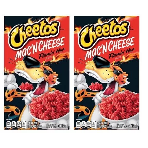 920464 2 x 160g BOX OF CHEETOS MAC 'N CHEESE FLAMIN' HOT PASTA WITH FLAVOUR