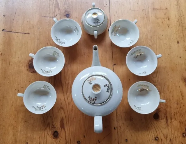 Vintage Hutschenreuther - Arzberg - tea set: pot, six cups, sugar bowl
